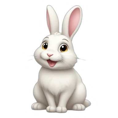 lapin qui tient cœur sticker