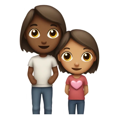 Sister and brother and hearts sticker