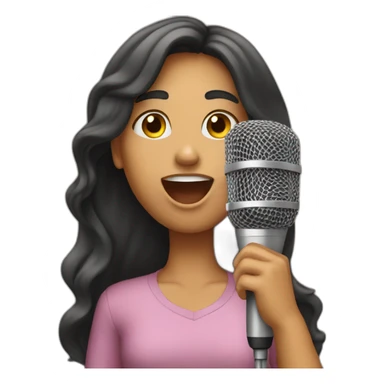 girl sing song in microphone sticker