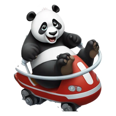 panda in Disneyland, riding a rollarcoaster sticker