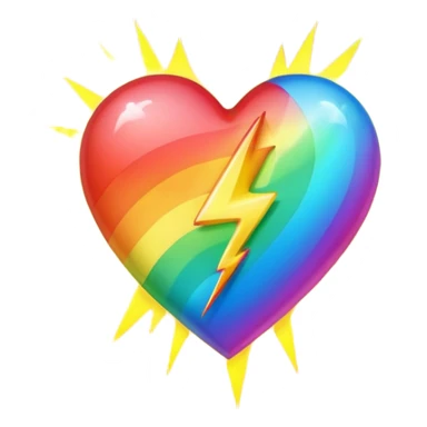heart with rainbow gradient and lightning sticker