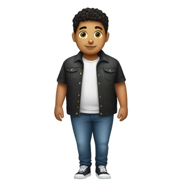 Full body young Hispanic boy that is extremely short and fat with a low taper fade  sticker