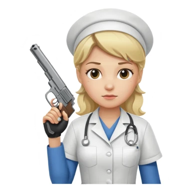 blonde nurse with a gun sticker