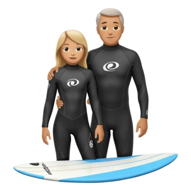 Father and daughter surfing together in Santa Cruz California  sticker