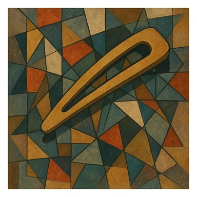 hairclip, geometric shapes, cubist abstraction style sticker