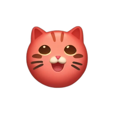 red rice cake mochi cat sticker