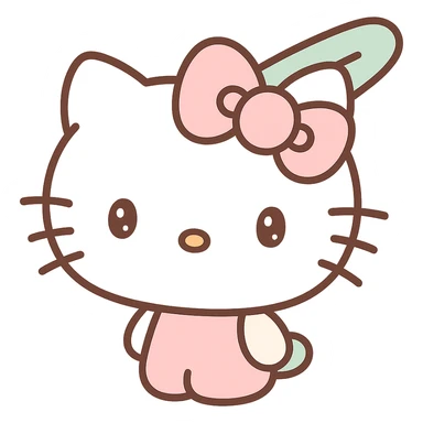 Hello Kitty hairpin, kawaii style sticker