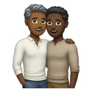 Interracial gay couple sticker