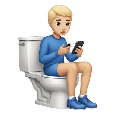 Sitting on toilet texting “no” sticker