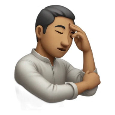 Closing his eyes with his hand sticker