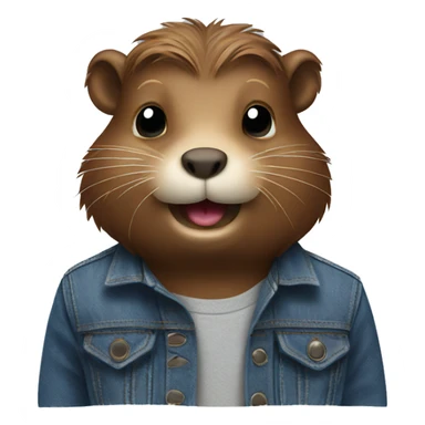 beaver in jeans sticker