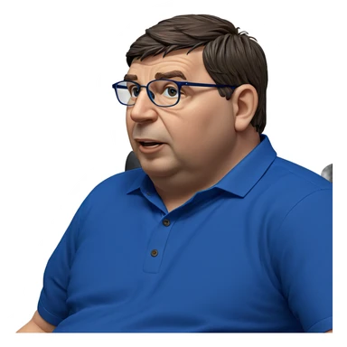 blue shirt and glasses look sticker
