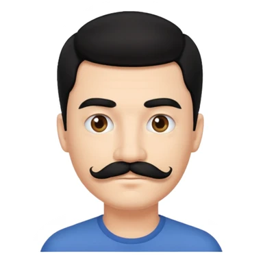A man with black hair and black moustache  sticker