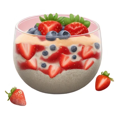 Chia pudding with fresh strawberries  sticker
