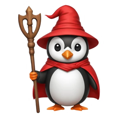 red Penguin Wizard, with youtube logo on his stick sticker