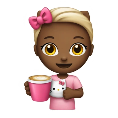 Hellokitty with coffee  sticker