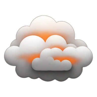 gpu cloud (dark orange colored cloud ) sticker