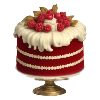 highly detailed vintage rococo red velvet cake sticker