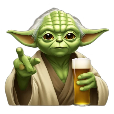 Yoda qui boit une bière sticker