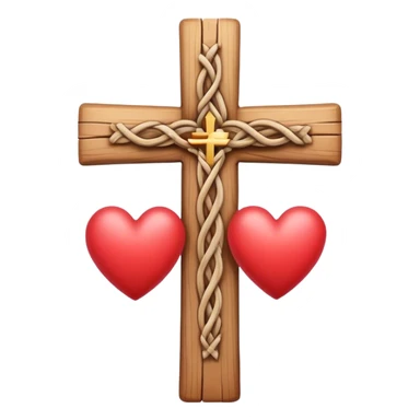 Two hearts woven around a cross  sticker