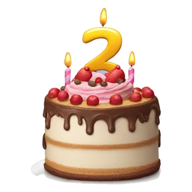 A birthday cake with the number 23 on sticker