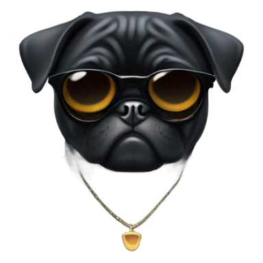 Black pug wearing sunglasses  sticker