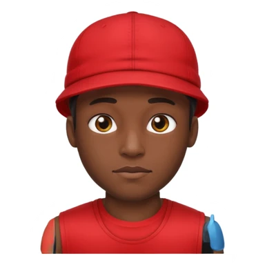 black guy with cap and red tank top sticker