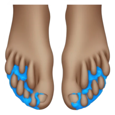 hairy and blue feet toe  sticker