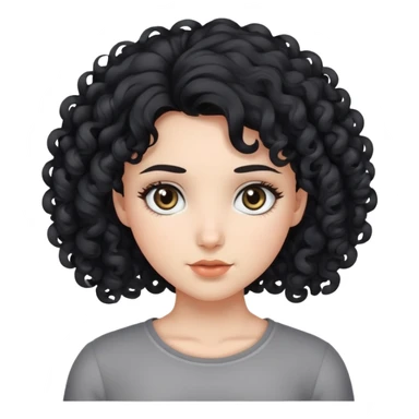 a girl with curly black hair and gray eyes  sticker