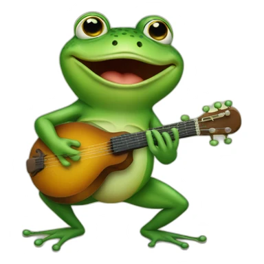 frog playing mandolin sticker