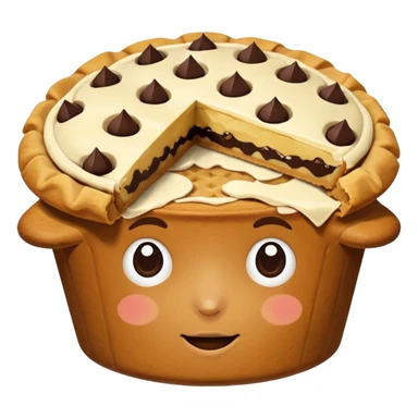 Baking humanless avatar in vibrant style illustration. Pie, cookie, and muffin warm golden tones, simple shapes, flat design, high contrast. sticker