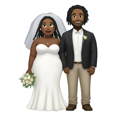 Plus size couple with locs wedding full body sticker