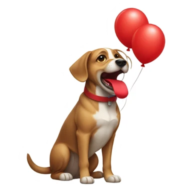 Dog holding a red balloon  sticker