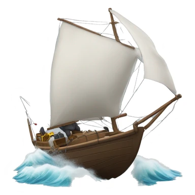 Un voilier dans une grosse tempête  sticker