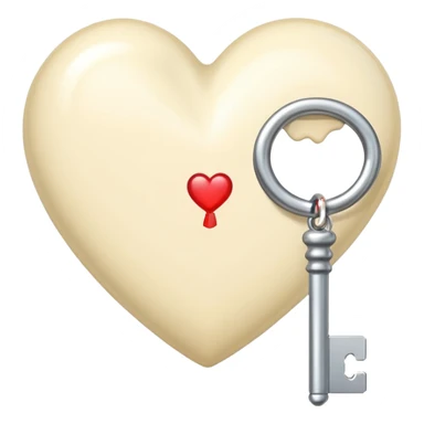cream heart with key sticker