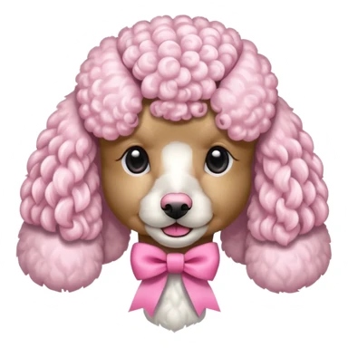 poodle blanco con listones rosados en las orejas  sticker