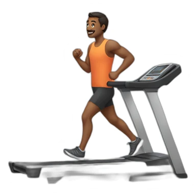 Man on treadmill sticker