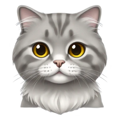 scottish fold cat gray long-haired  sticker