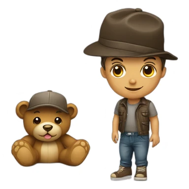 Teddyboy RSA avec une casquette sticker