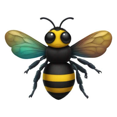 A bumblebee with the colors and tail of a peacock sticker