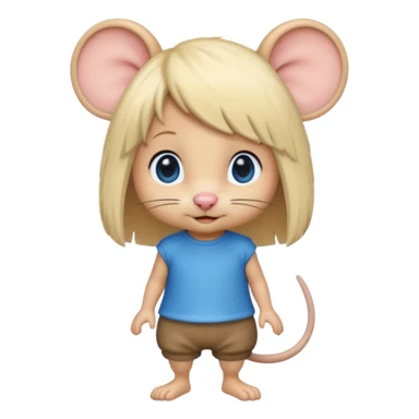 Rat with a blonde wig and blue eyes sticker
