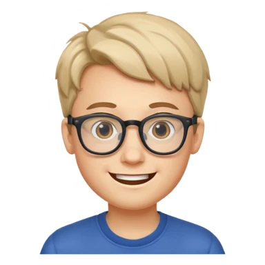 Nerdy boy with glasses sticker