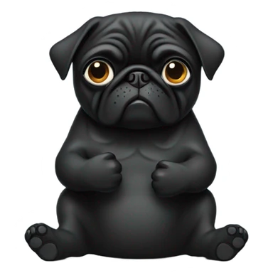Black pug giving the thumbs down sign sticker