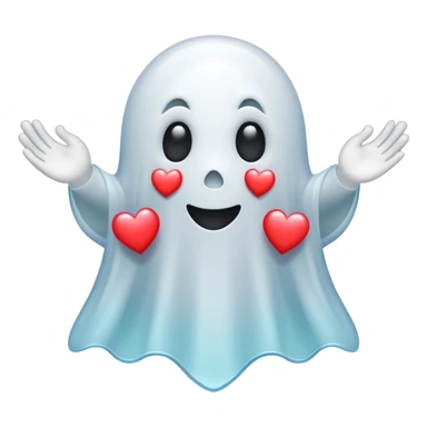 Ghost w/ hearts sticker