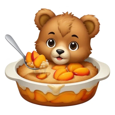 cub eating peach cobbler  sticker