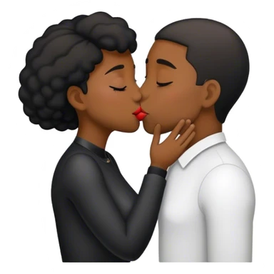 Black people kissing  sticker