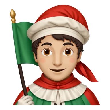 pulcinella con bandiera italiana sticker
