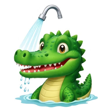 Cute crocodile is showing under the shower like game Where's my water sticker