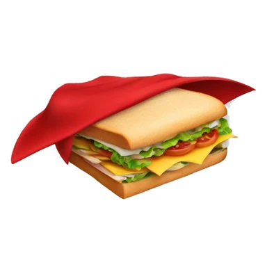 flying sandwich wearing a red cape sticker