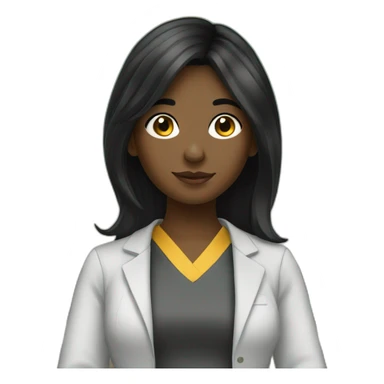 black hair girl student sticker